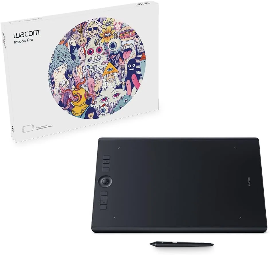 Wacom Intuos Pro Pen Tablet (Size: L) / Large Professional Graphic Tablet incl. Wacom Pro Pen 2 with Replacement Tips / Compatible with Windows & Apple, Black